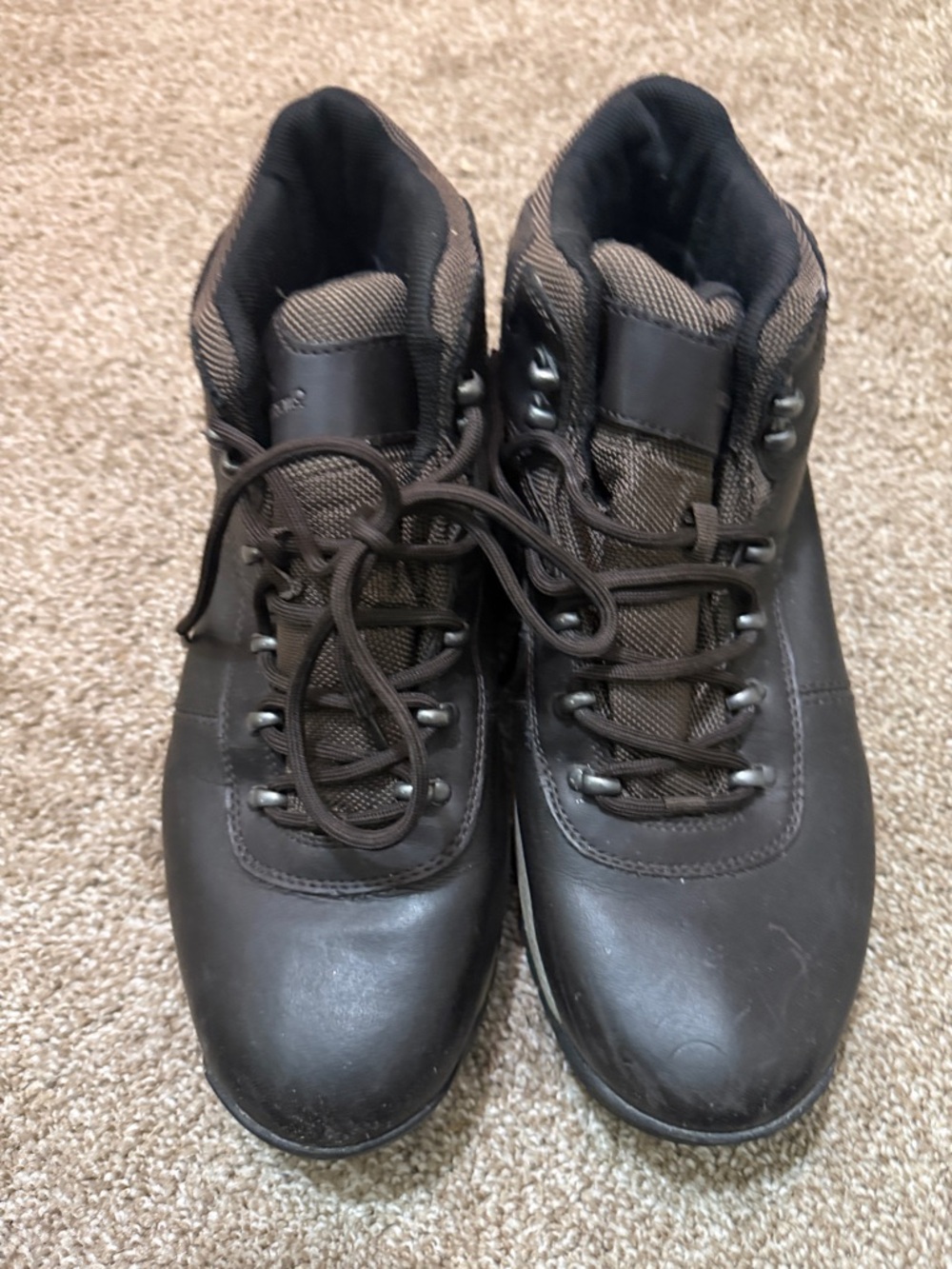 Men's Brown Leather Hiking Boots - Unbranded